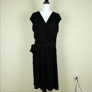 Velvet by graham and spencer black wrap dress L